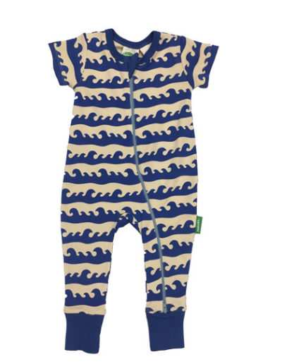 2 Way Zipper Romper - Blue Surf $30.00