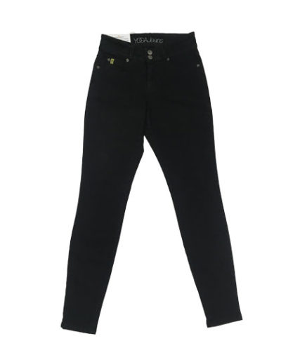 High Rise Skinny W. Wide Waistband - Overdye Black $138.00