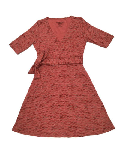 Cue Wrap Cafe Dress - Guava Wave Print $99.00